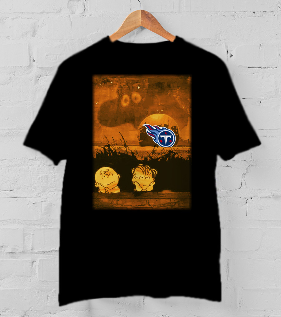 Halloween Tennessee Titans Peanuts Crossover Pumpkin Patch Scene T-Shirt