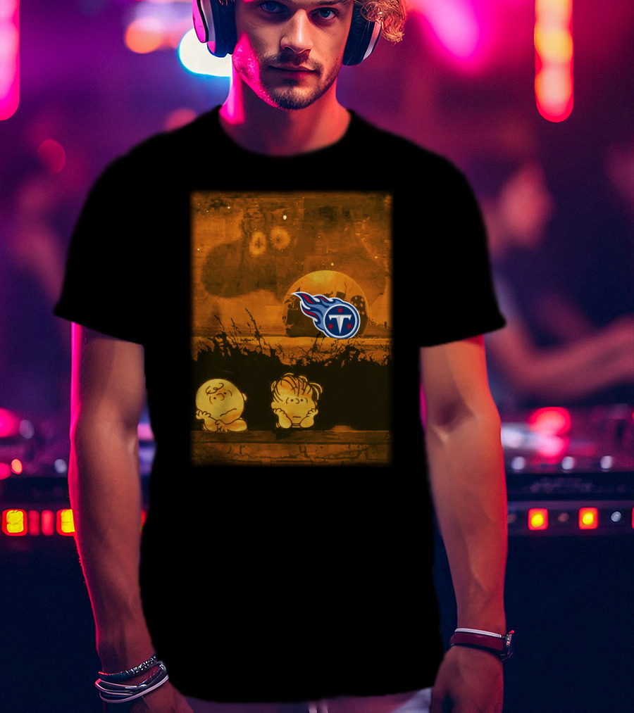 Halloween Tennessee Titans Peanuts Crossover Pumpkin Patch Scene T-Shirt