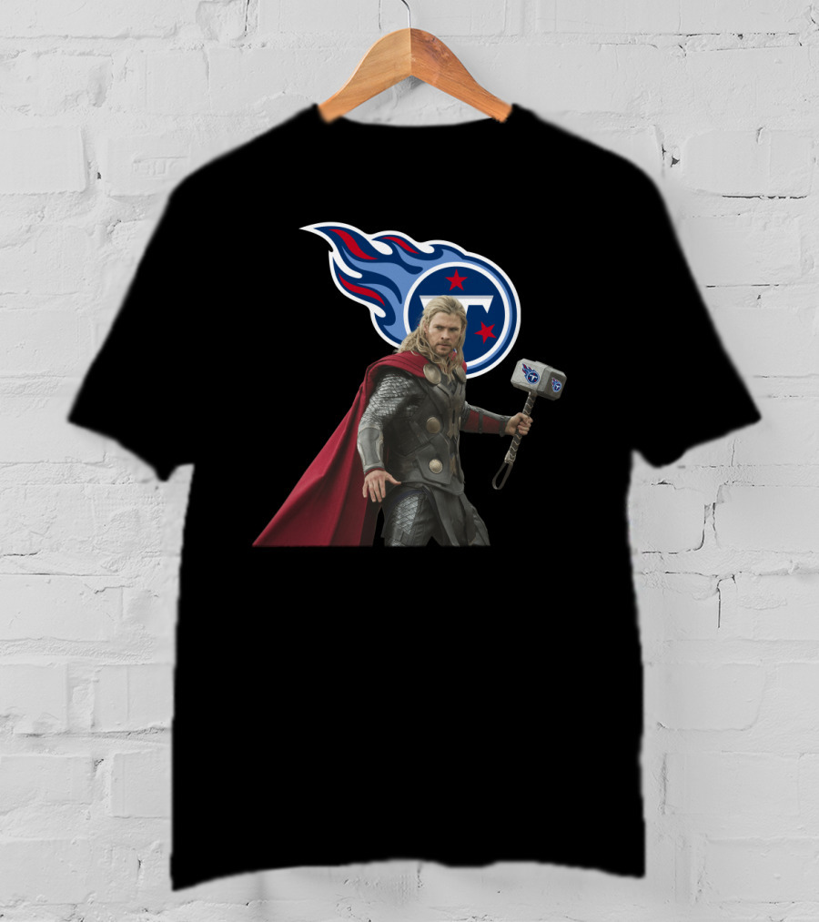 Tennessee Titans Thor Nfl Crossover With Hammer T-Shirt