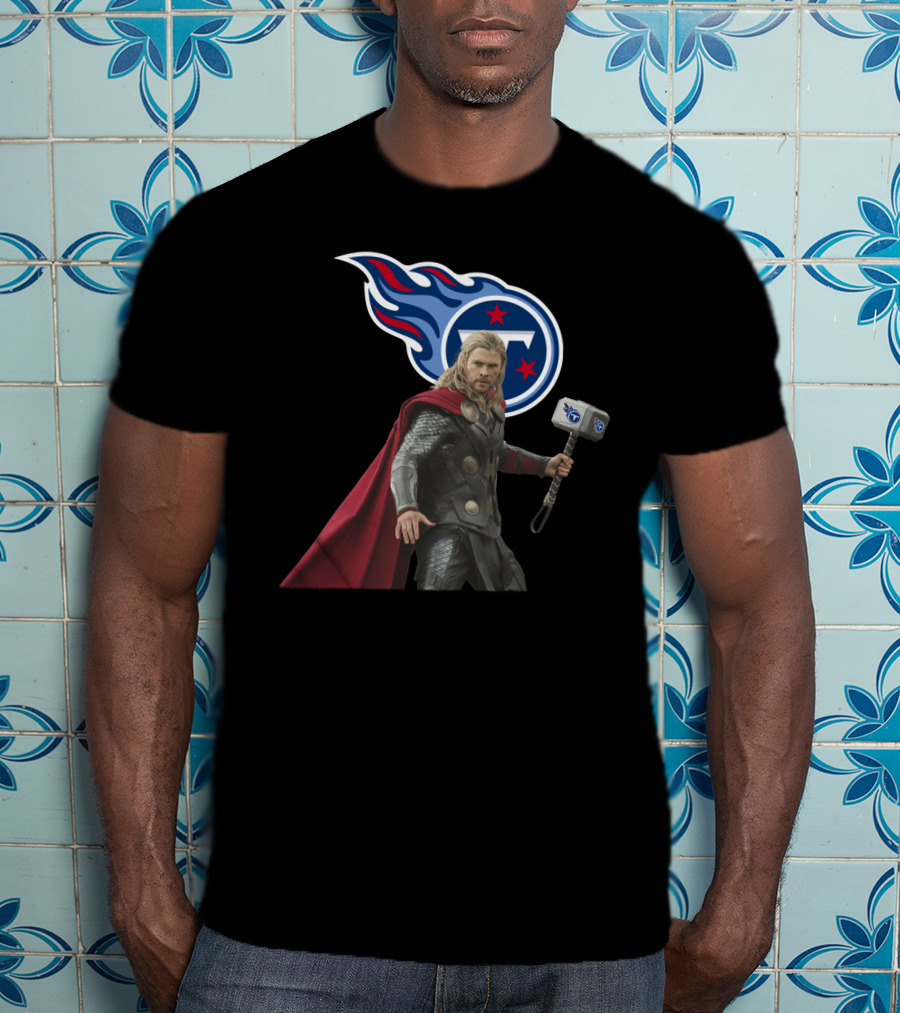 Tennessee Titans Thor Nfl Crossover With Hammer T-Shirt