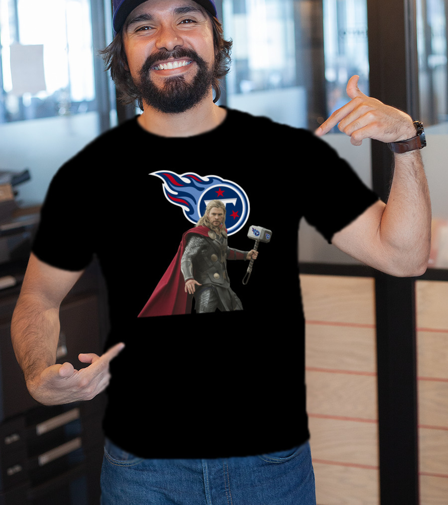 Tennessee Titans Thor Nfl Crossover With Hammer T-Shirt