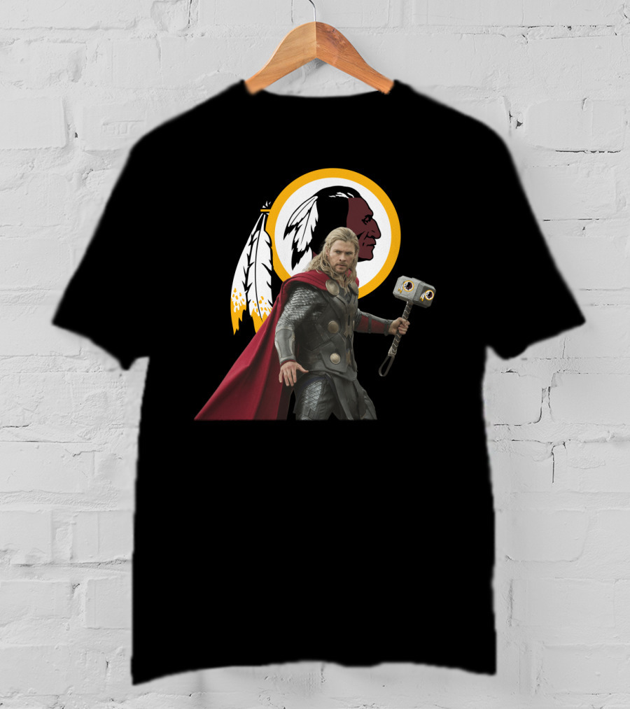 Washington Redskins Thor Mjolnir Crossover T-Shirt