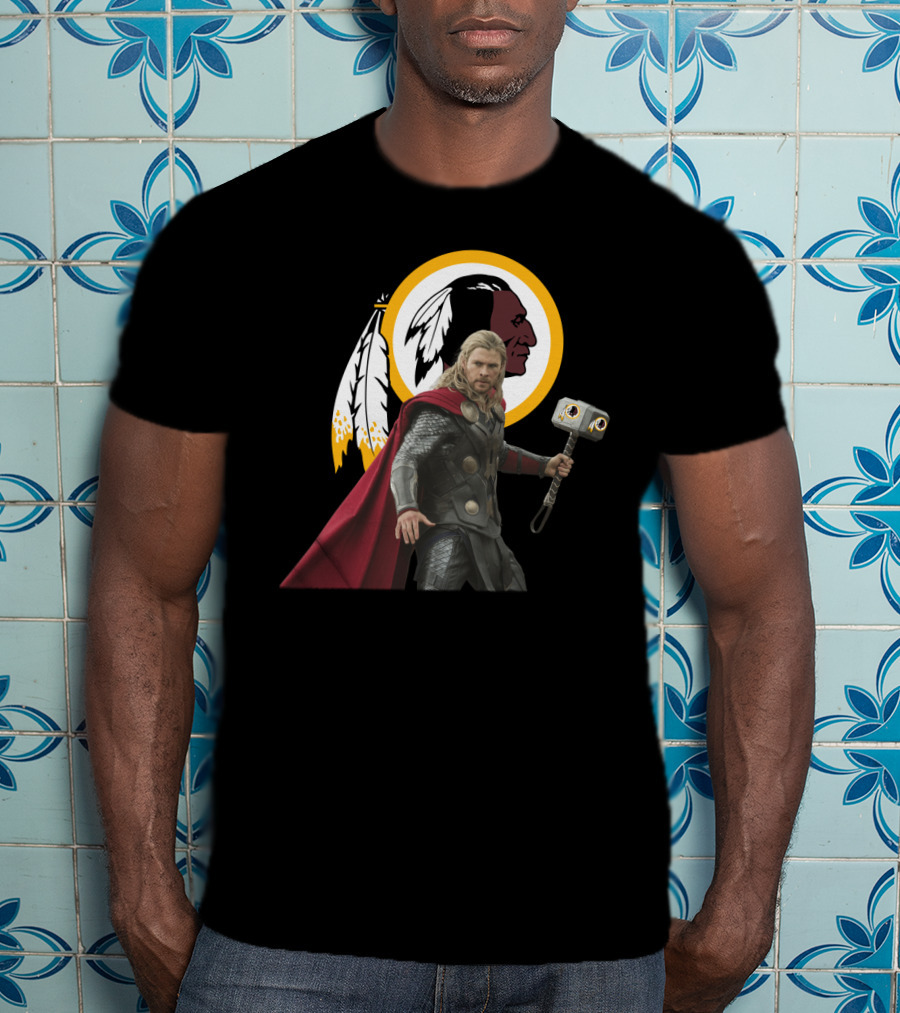 Washington Redskins Thor Mjolnir Crossover T-Shirt