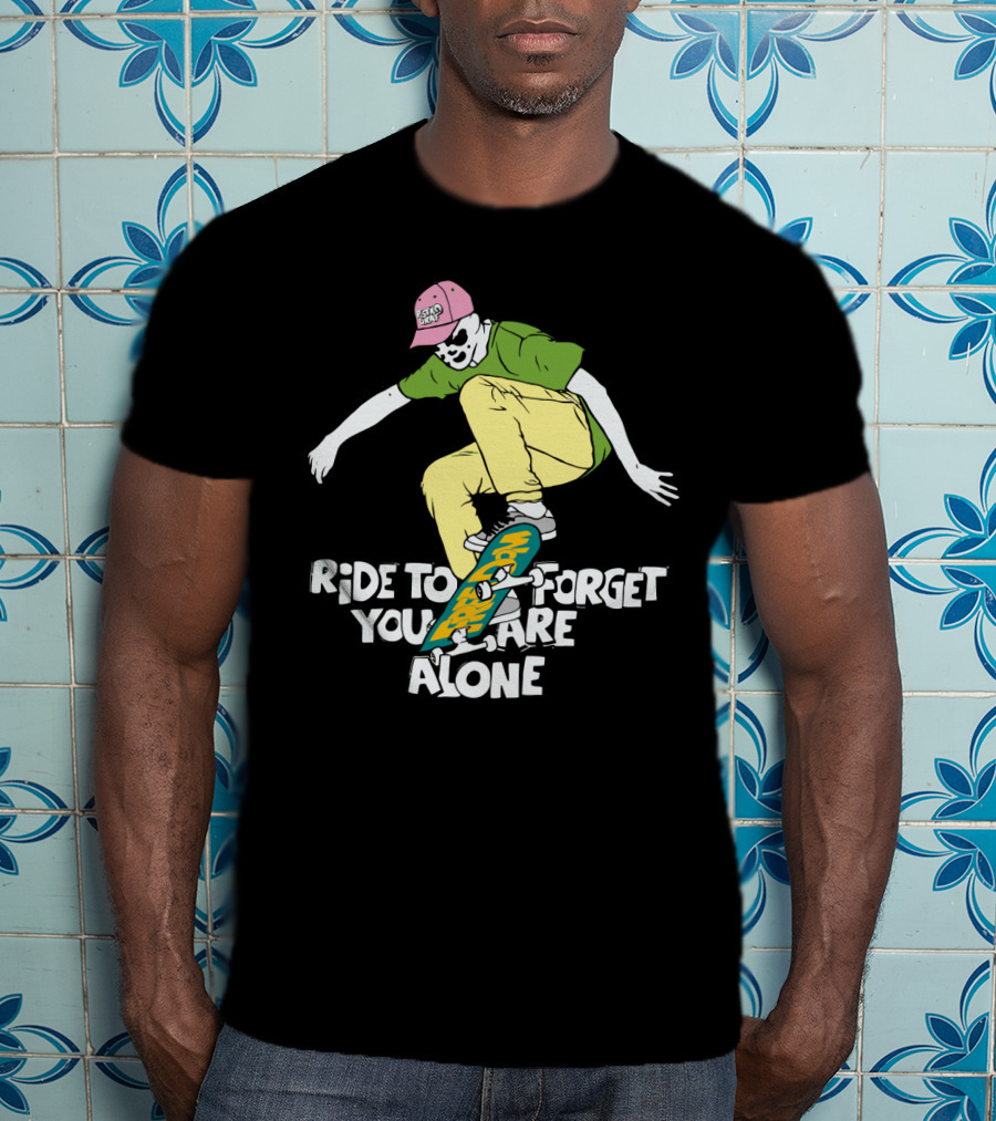 Ride To Forget You Are Alone Skateboard Freedom Skate Ride Rorschach T-Shirt
