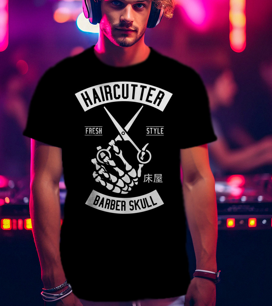 Haircutter Barber Skull Fresh T-Shirt