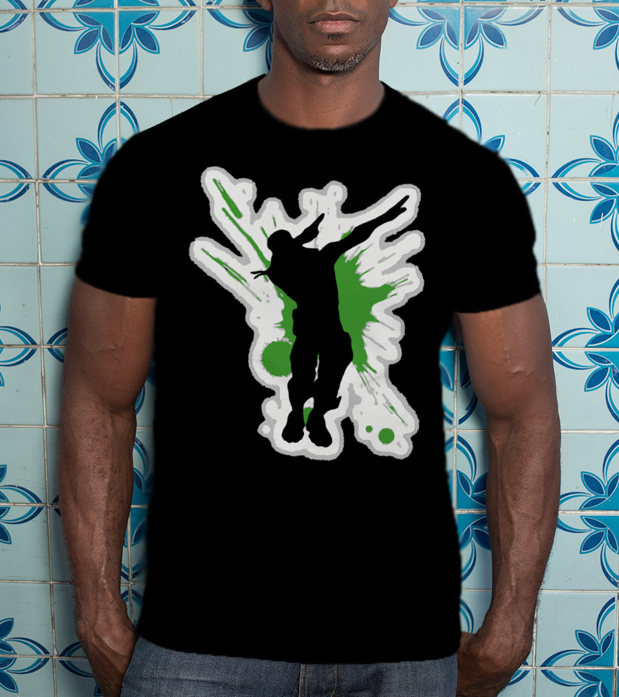 Silhouette Dab With Dynamic Green Splash - Dane Dab T-Shirt