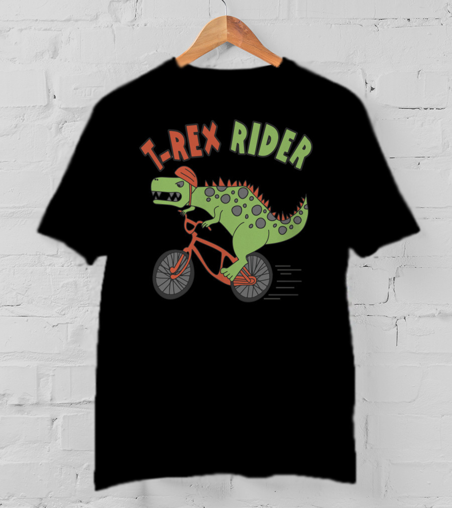 T REX RIDER Dinosaur Biking Adventure With Helmet And Speed T-Shirt