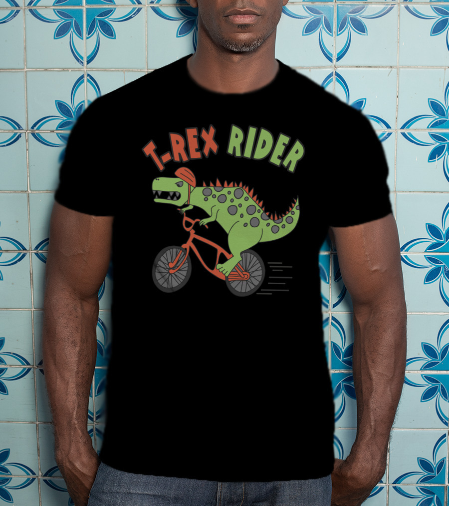 T REX RIDER Dinosaur Biking Adventure With Helmet And Speed T-Shirt