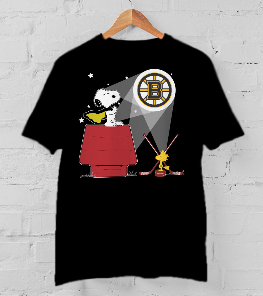 Boston Bruins Snoopy And Woodstock Lighthouse House T-Shirt