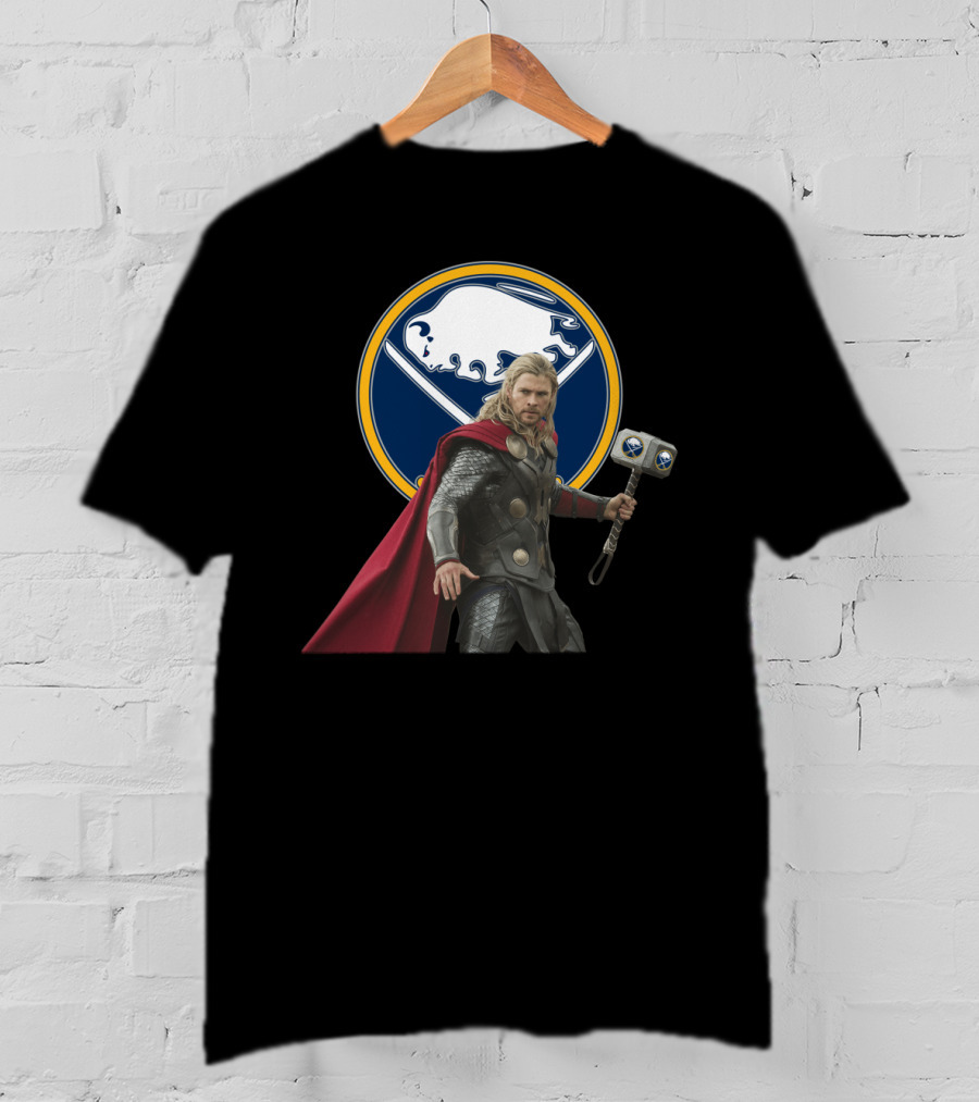 Buffalo Sabres Thor Crossover With Mjolnir And Sabres T-Shirt
