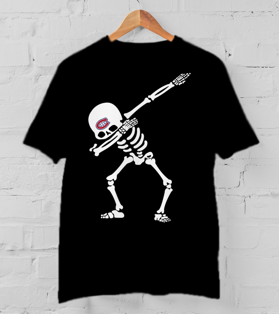 Canadiens Skeleton Dabbing With Team T-Shirt