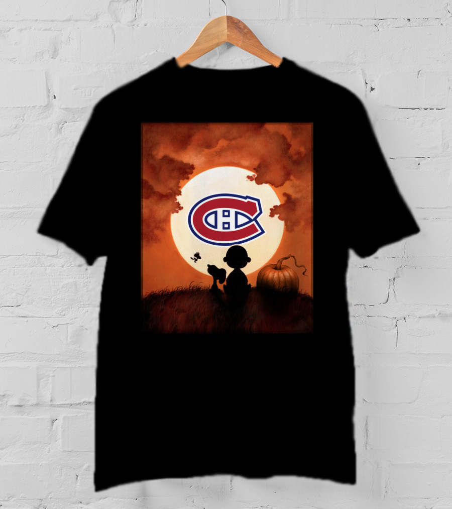 Montreal Canadiens Halloween Pumpkin Silhouette Scene T-Shirt