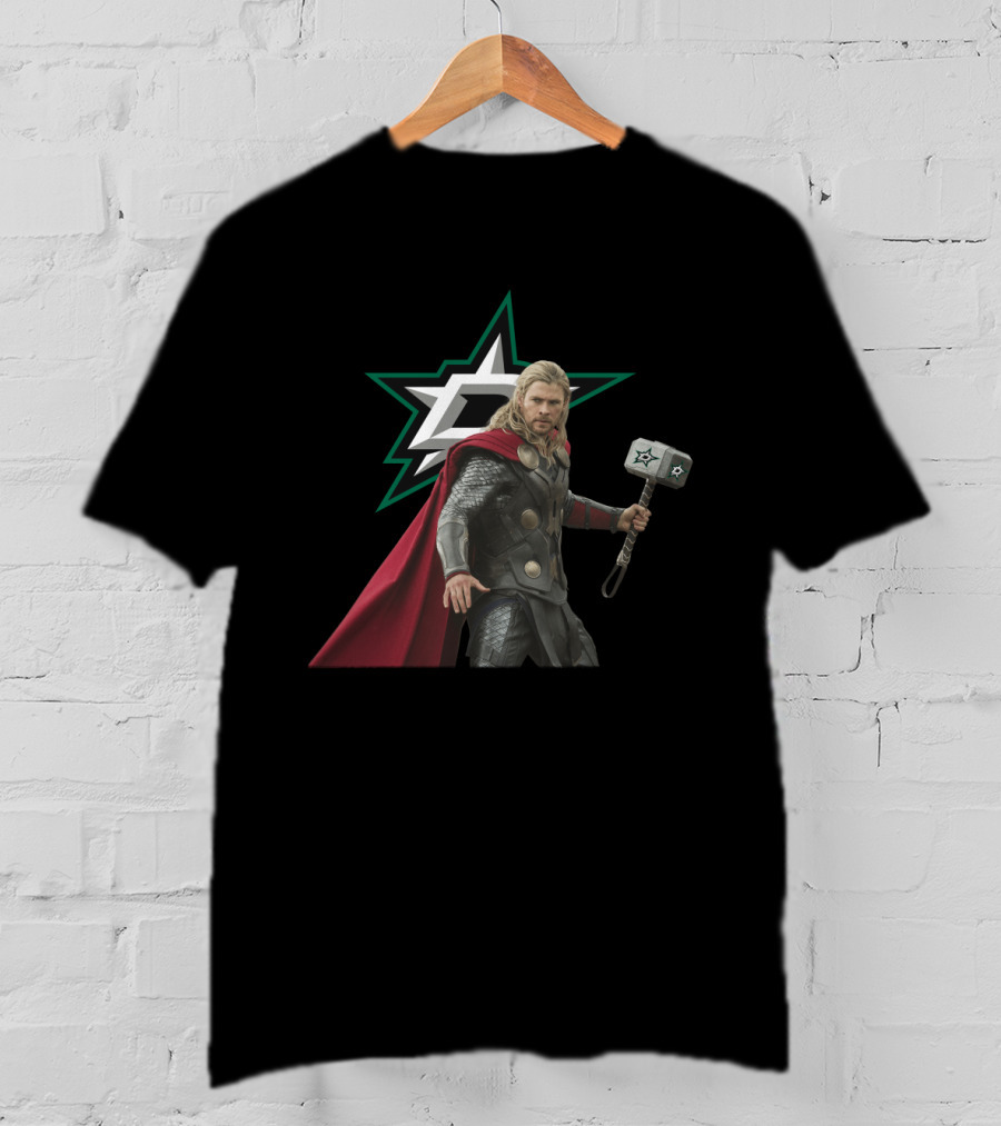 Dallas Stars Hockey And Thunder God Crossover T-Shirt