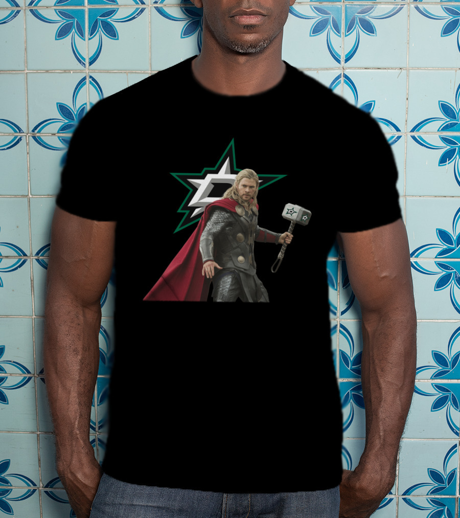 Dallas Stars Hockey And Thunder God Crossover T-Shirt