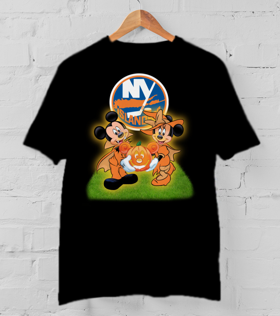 Halloween New York Islanders Mickey And Friends Pumpkin Celebration T-Shirt