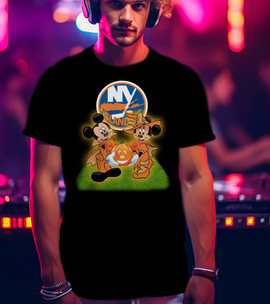 Halloween New York Islanders Mickey And Friends Pumpkin Celebration T-Shirt