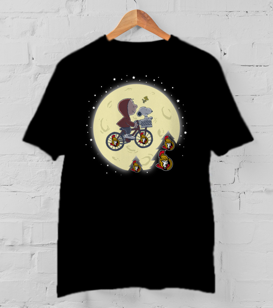 Halloween Ottawa Senators Et Moon Peanuts Crossover T-Shirt