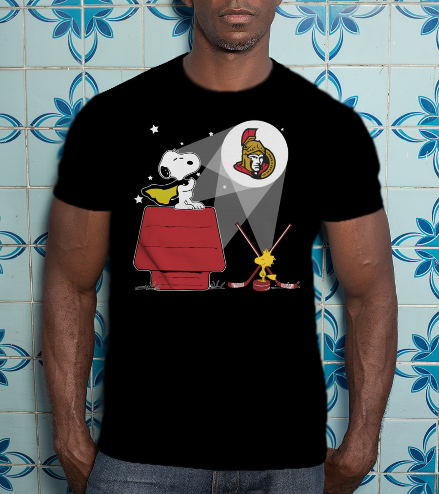 Snoopy And Woodstock Ottawa Senators Nhl Hockey Fan Tribute T-Shirt