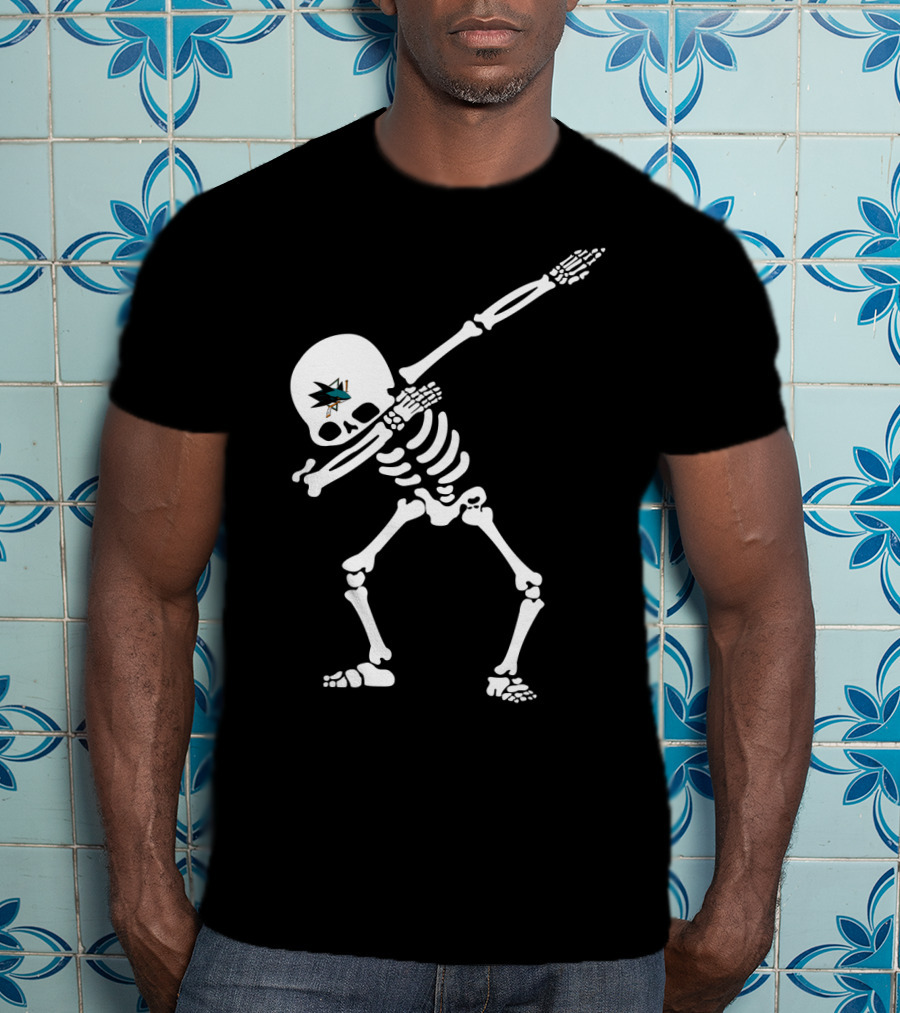 San Jose Sharks Skeleton Dab T-Shirt