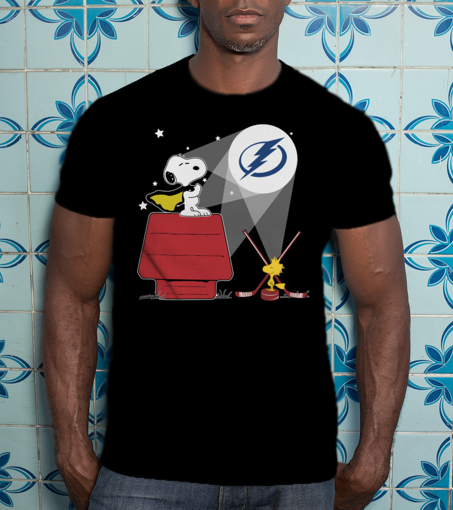 Tampa Bay Lightning Snoopy Woodstock Nhl Peanuts Crossover T-Shirt