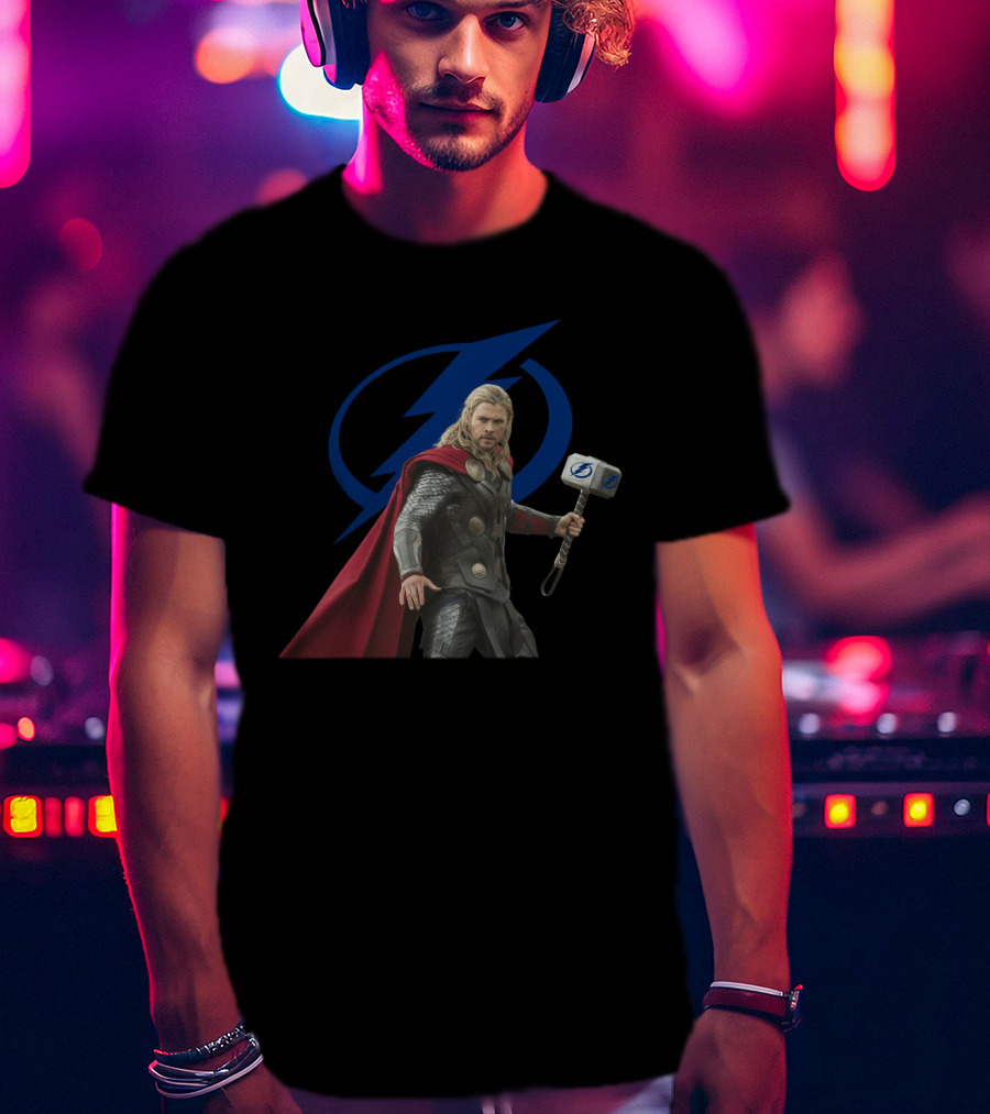 Tampa Bay Lightning Thor Hammer Fusion T-Shirt