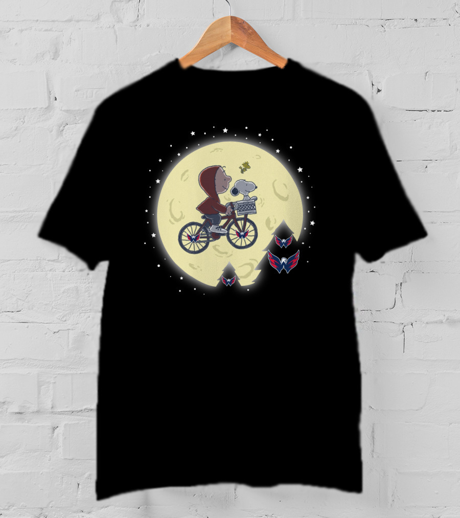 Halloween Washington Capitals Moon Ride E.t. Peanuts Crossover T-Shirt
