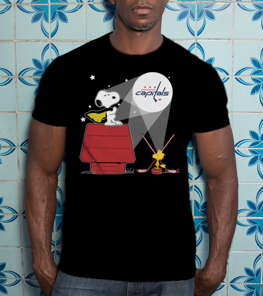 Snoopy And Woodstock Washington Capitals Nhl Hockey Spotlight T-Shirt