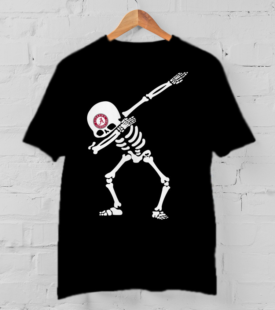 Alabama Crimson Skeleton Dab T-Shirt