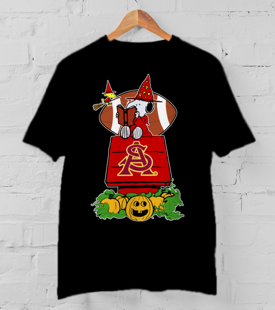 Halloween Arizona State Sun-Devils Snoopy Witch Peanuts Football Pumpkin Patch T-Shirt