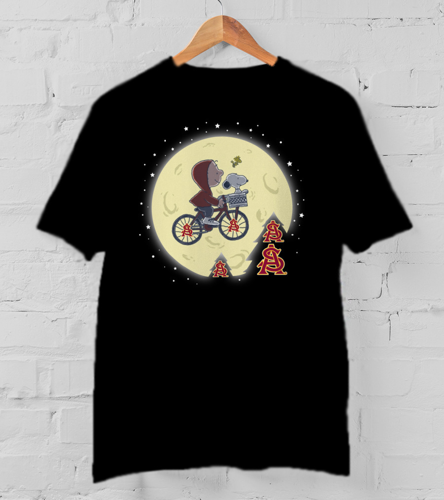 Halloween Arizona State Sun-Devils Moonlight Peanuts Mashup T-Shirt