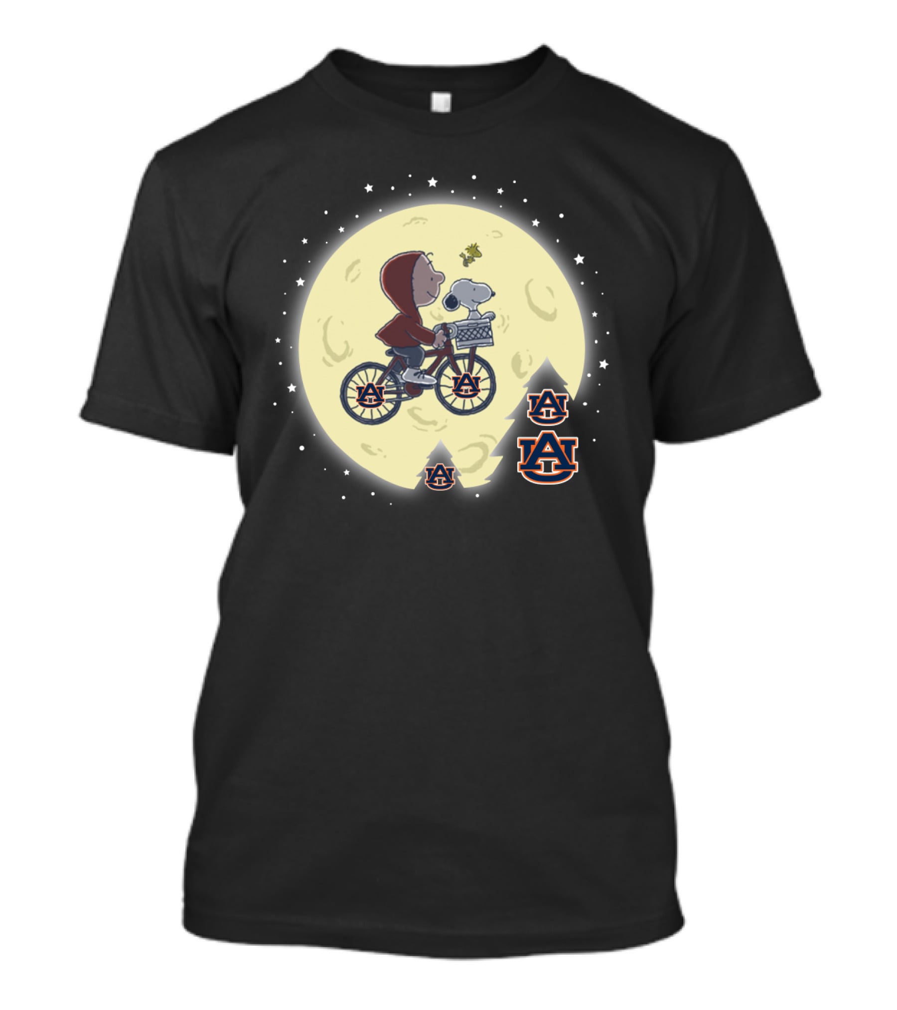 Halloween Auburn TIGERS Football Charlie Brown Snoopy Moon AU T-Shirt