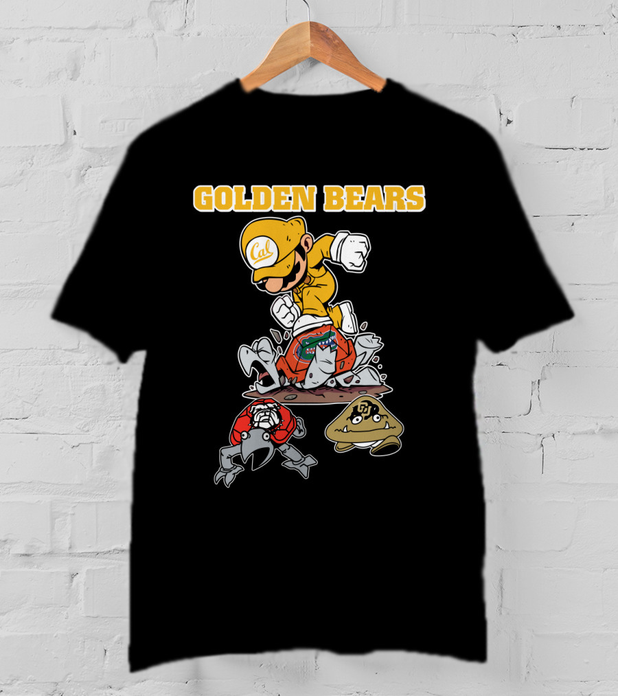 Golden Bears Cal Football Character With Mario Style T-Shirt