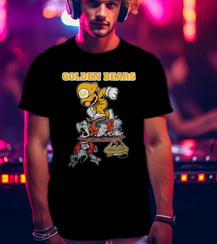 Golden Bears Cal Football Character With Mario Style T-Shirt
