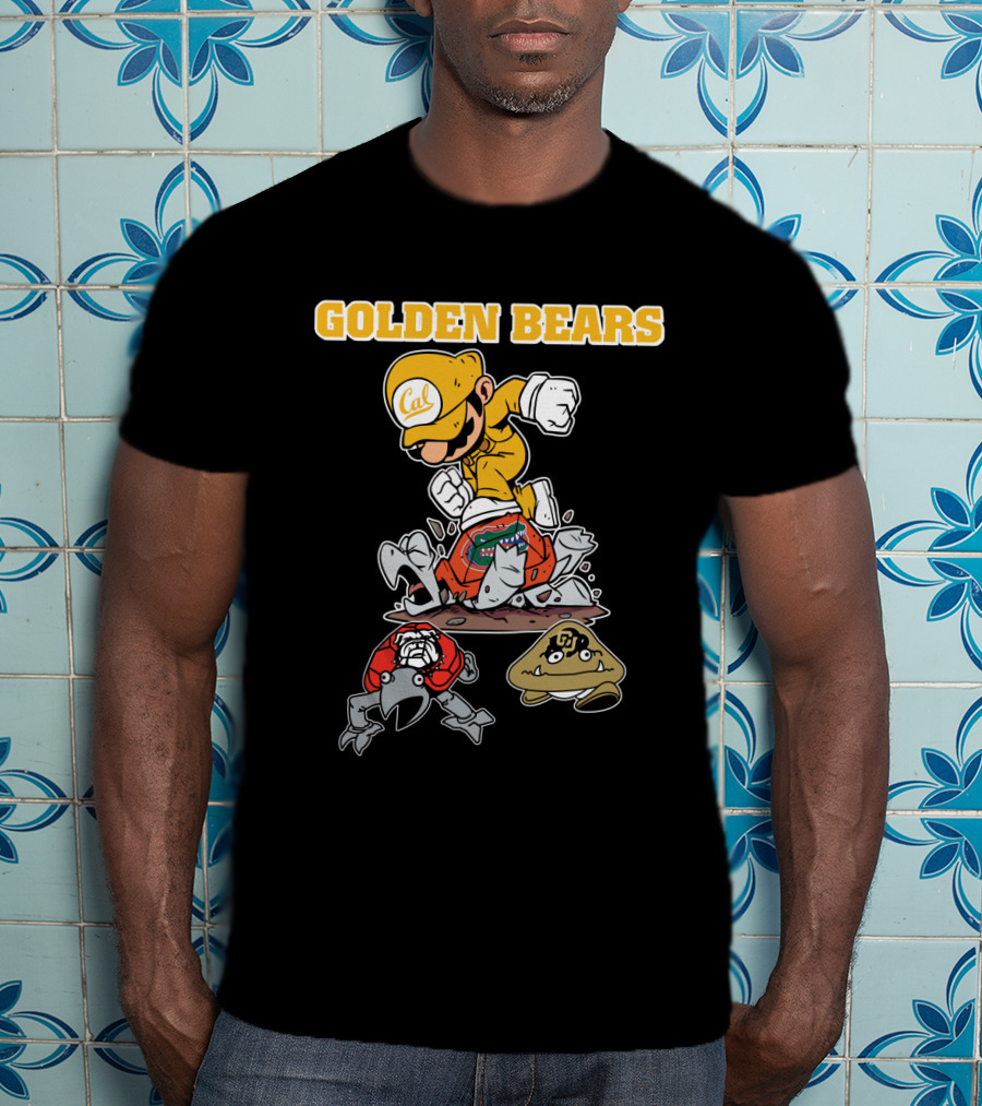 Golden Bears Cal Football Character With Mario Style T-Shirt