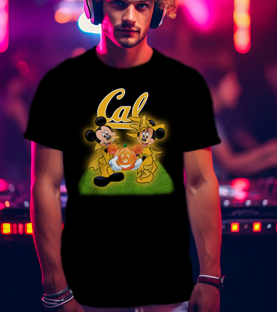 Cal Halloween With Mickey Mouse And Friends Hugging Pumpkin T-Shirt