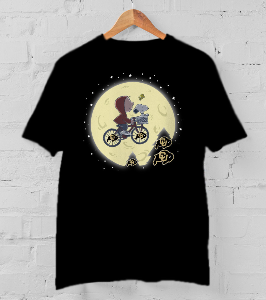 Halloween Colorado Buffaloes Football Snoopy Moon Ride T-Shirt