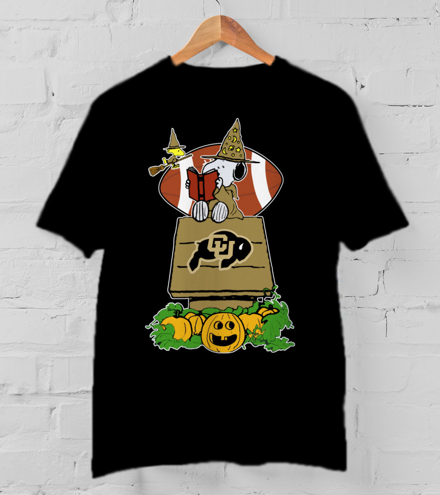 Halloween Colorado Buffaloes Football Snoopy Woodstock Pumpkins T-Shirt