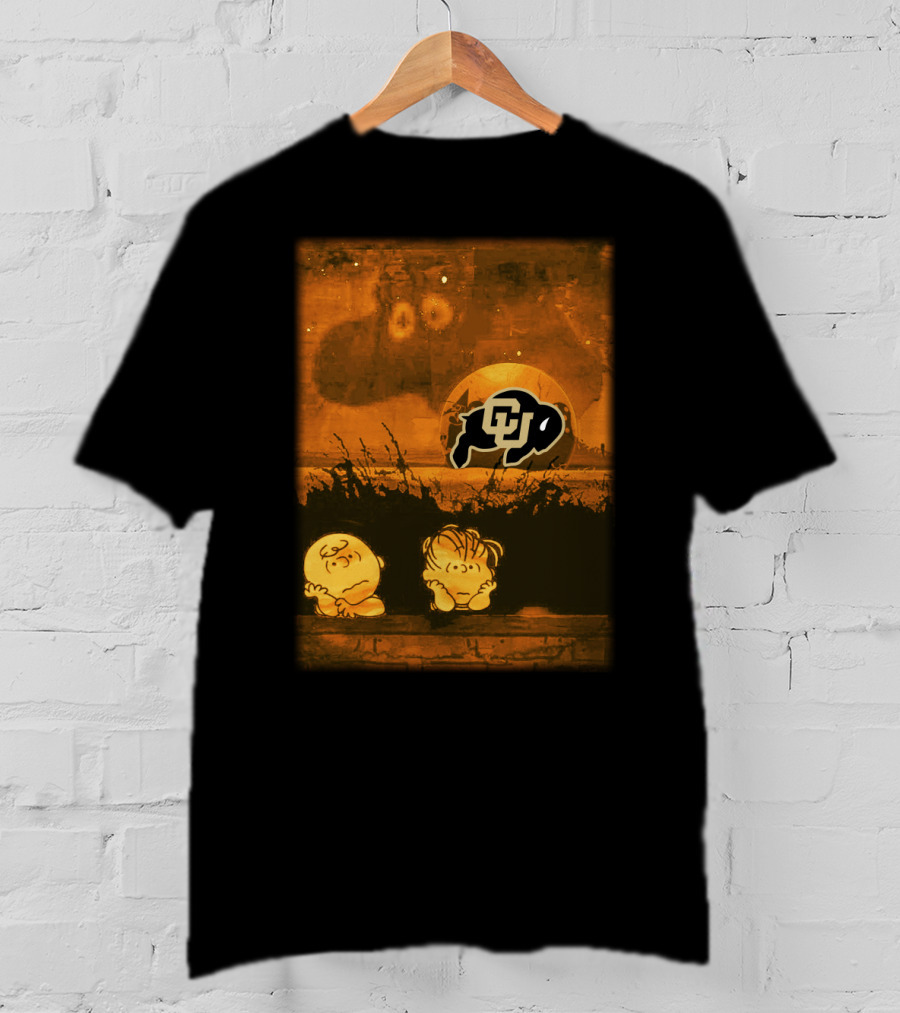 Halloween Colorado Buffaloes Football Peanuts Characters Moon Night T-Shirt