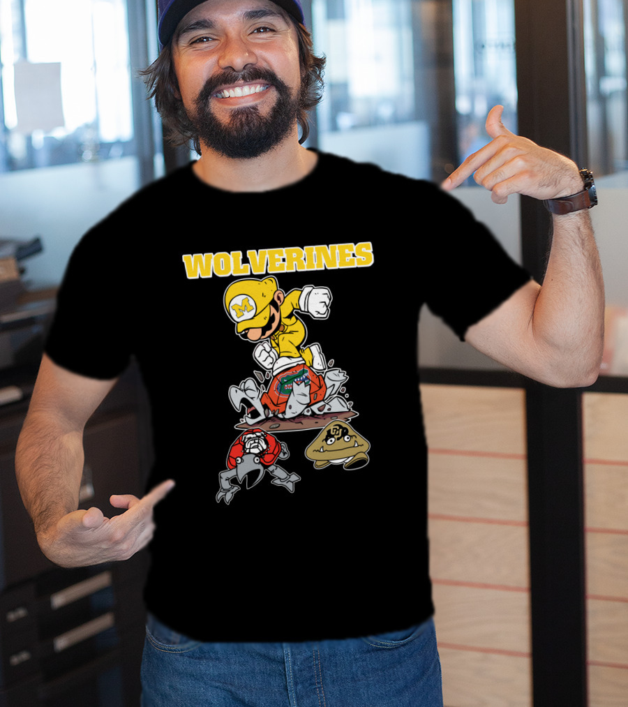 Wolverines Michigan Football Parody With M Character And Opponents T-Shirt