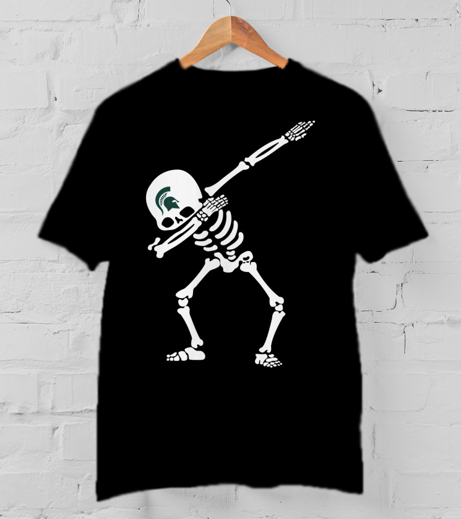 Msu Football Skeleton Dab Spartan T-Shirt