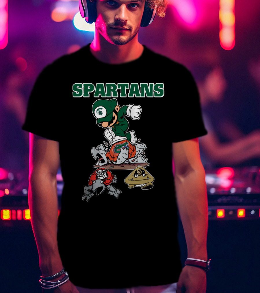 Spartans Msu Football Mario-Themed T-Shirt