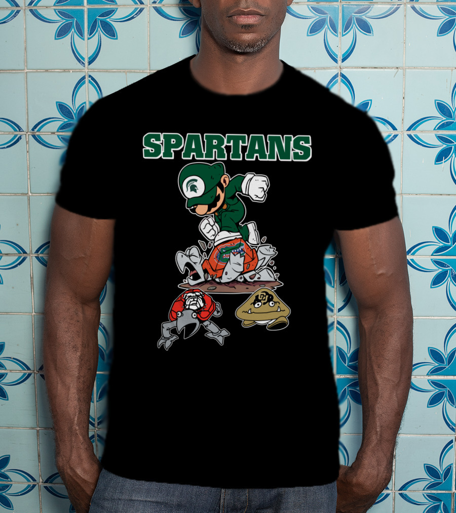 Spartans Msu Football Mario-Themed T-Shirt