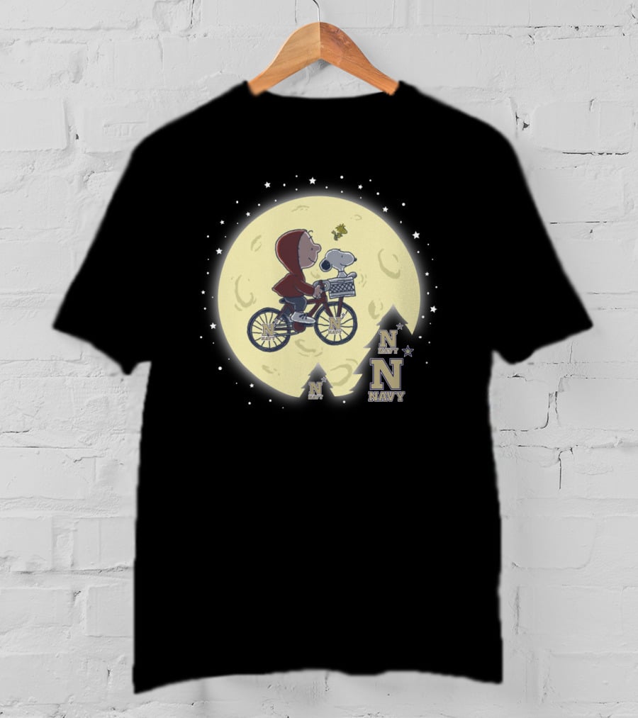 Navy Football Halloween Moonlit Ride With Snoopy T-Shirt