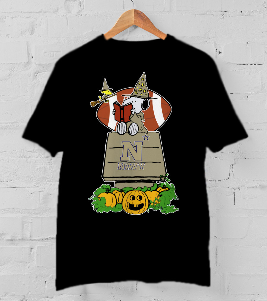 Halloween Navy Football Snoopy Witch Pumpkin T-Shirt