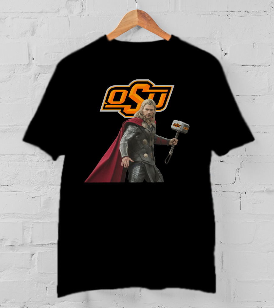 Oklahoma State Football Osu Thor Crossover With Hammer T-Shirt