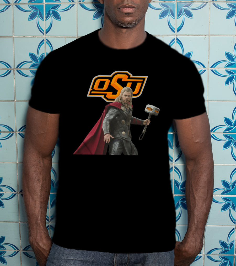 Oklahoma State Football Osu Thor Crossover With Hammer T-Shirt