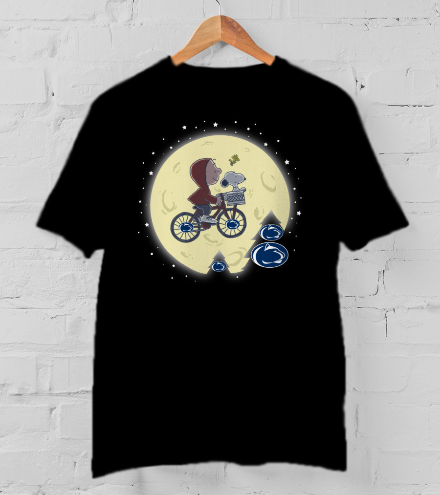 PENN STATE Nittany Lions Football Halloween Moon E.T. Peanuts Crossover T-Shirt
