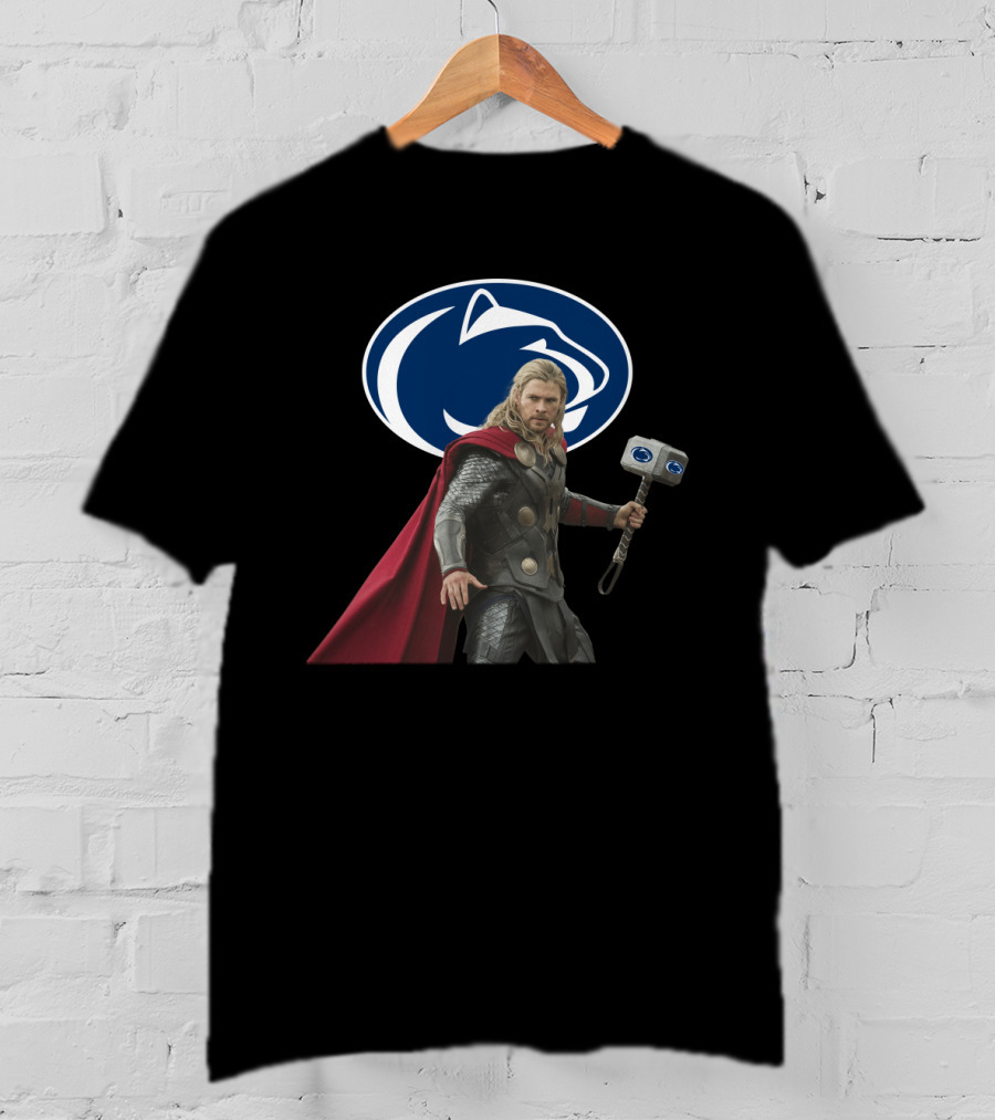 Penn State Nittany Lions Football Thor Hammer Logo Mashup T-Shirt
