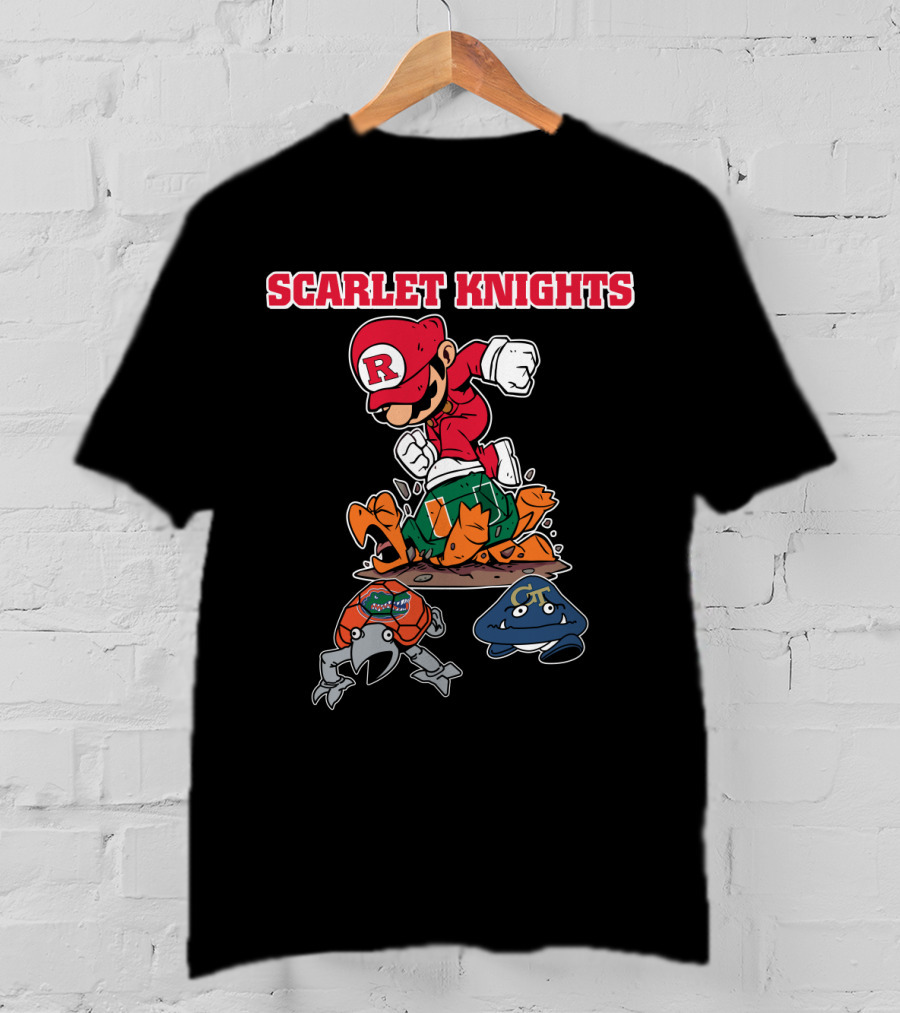 Scarlet Knights Rutgers Football Illustration With Sports Mascots T-Shirt