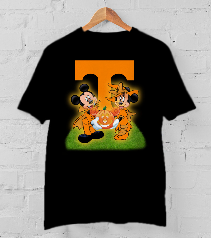 Tennessee Volunteers Halloween Mickey And Minnie Football T-Shirt